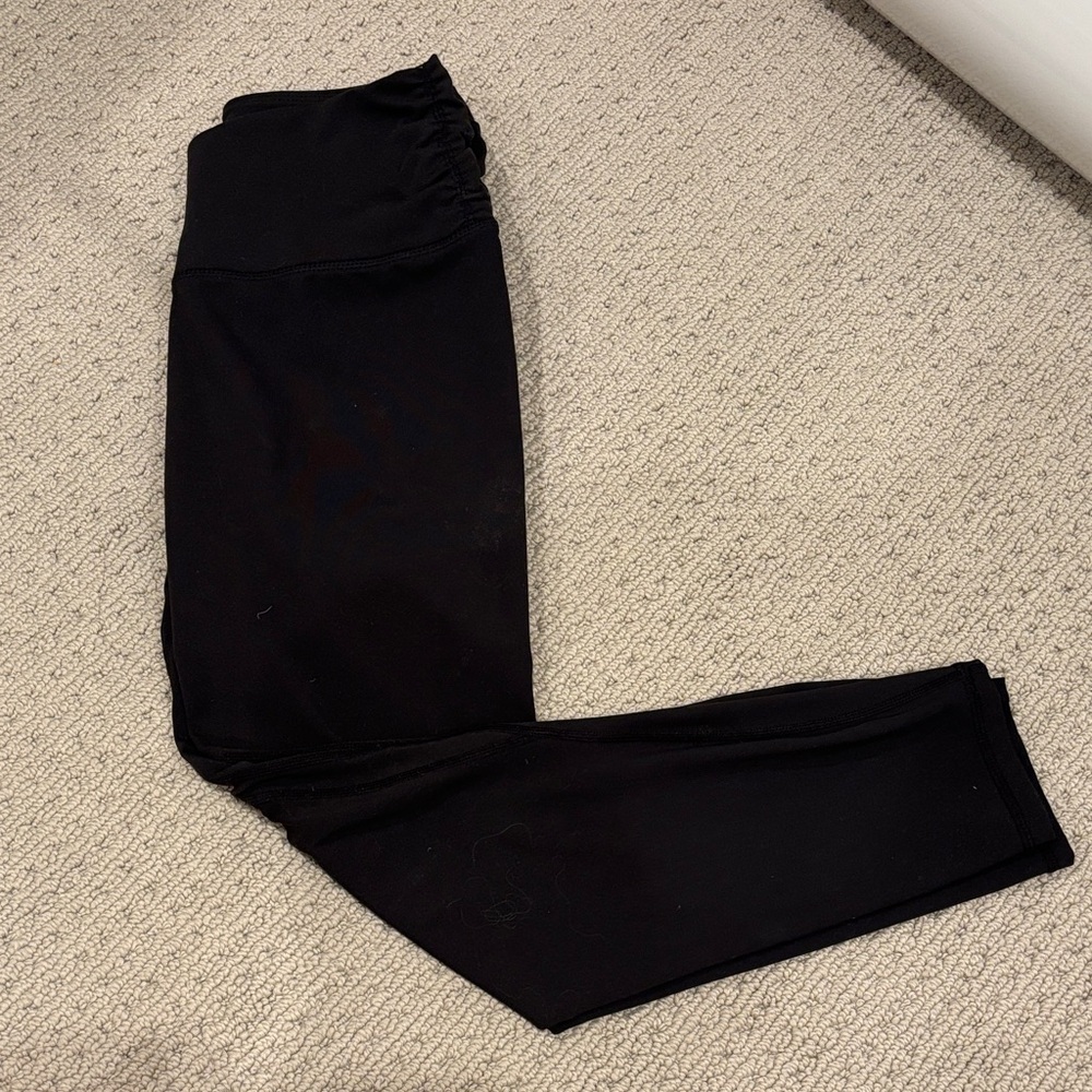 Black Women's Cross Waist Yoga Cropped Leggings